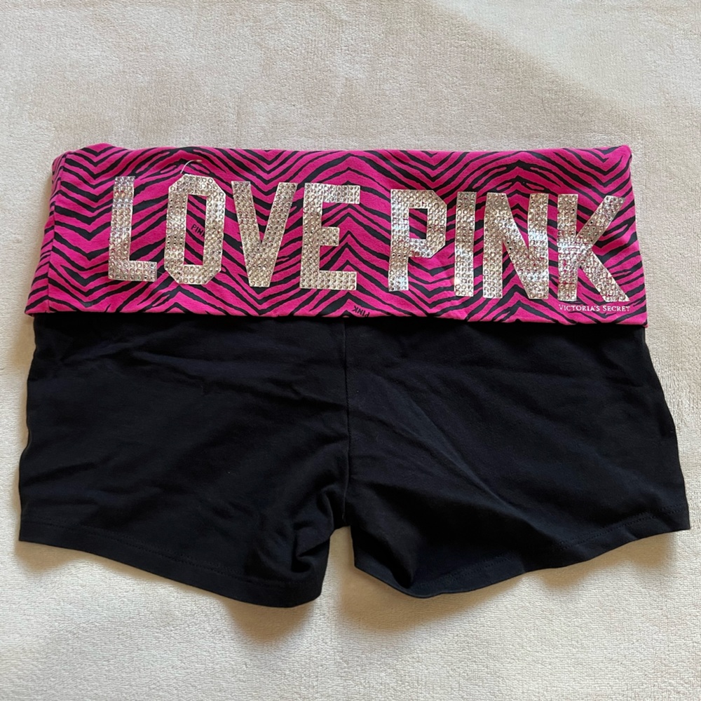 PINK zebra print pink shorts